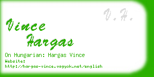 vince hargas business card